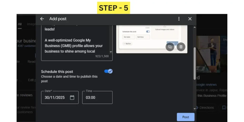 Review and submit (GMB Post)