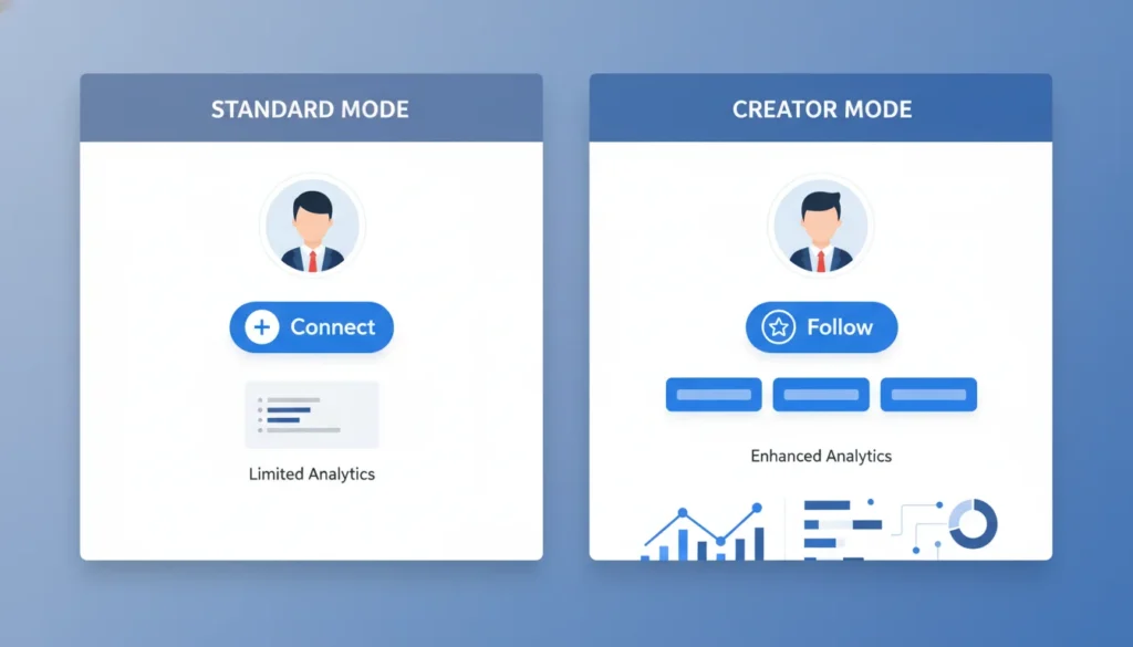 Standard LinkedIn Mode and Creator Mod